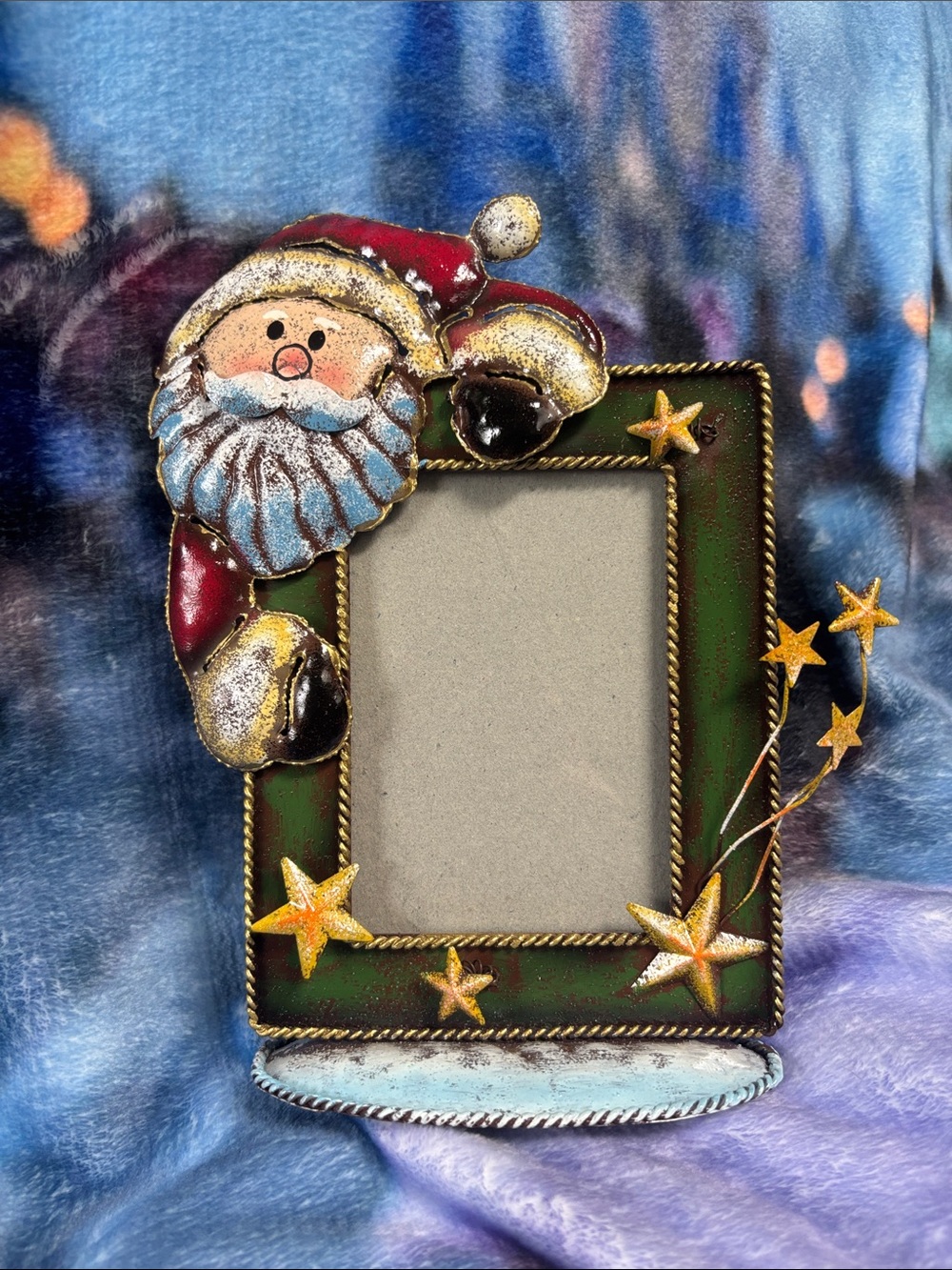 Vintage Kohls Santa Frame with Gold Star Accents 4x6